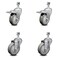 Service Caster 4 Inch Gray Polyurethane Swivel 12mm Stem Caster Total Lock Brake SCC, 2PK SCC-TSTTL20S414-PPUB-M1215-2-S-2 - alternate 1